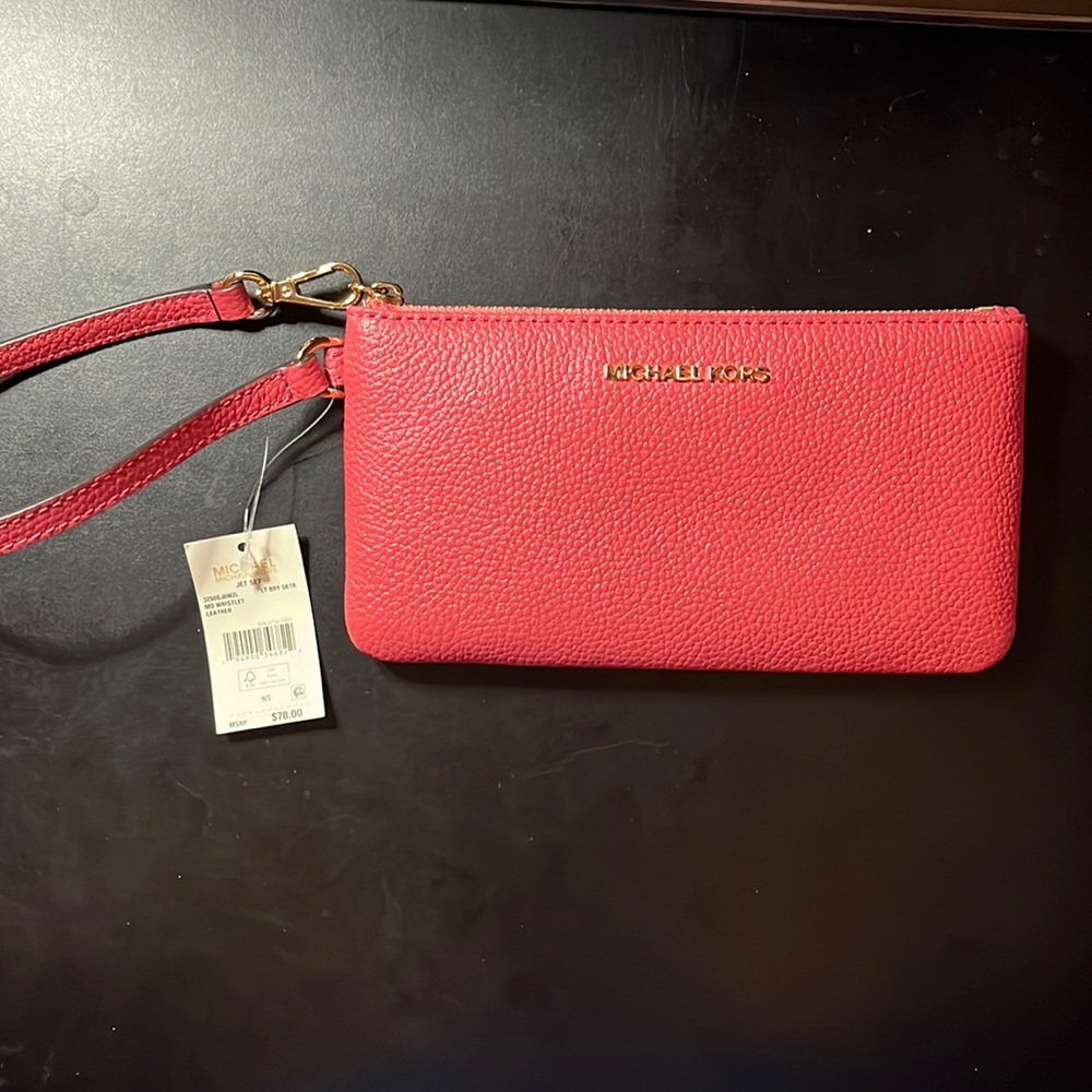 NWT Michael Kors Pink Wristlet